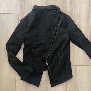 Black faux Leather Jacket with zip front